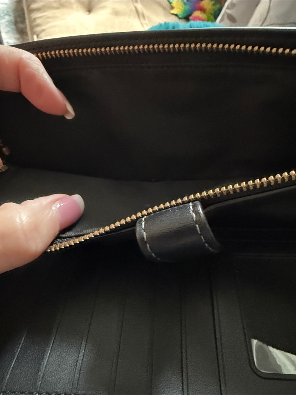 Coach Black Leather Continental Wallet with ID Window - Picture 3 of 4